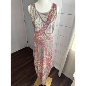 Peruvian Connection Dress Womens Medium Multicolor Persian Paisley Knit Maxi